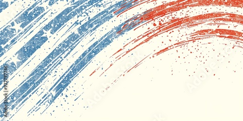 American decorative brushstroke style with stars and strips and room-for-text