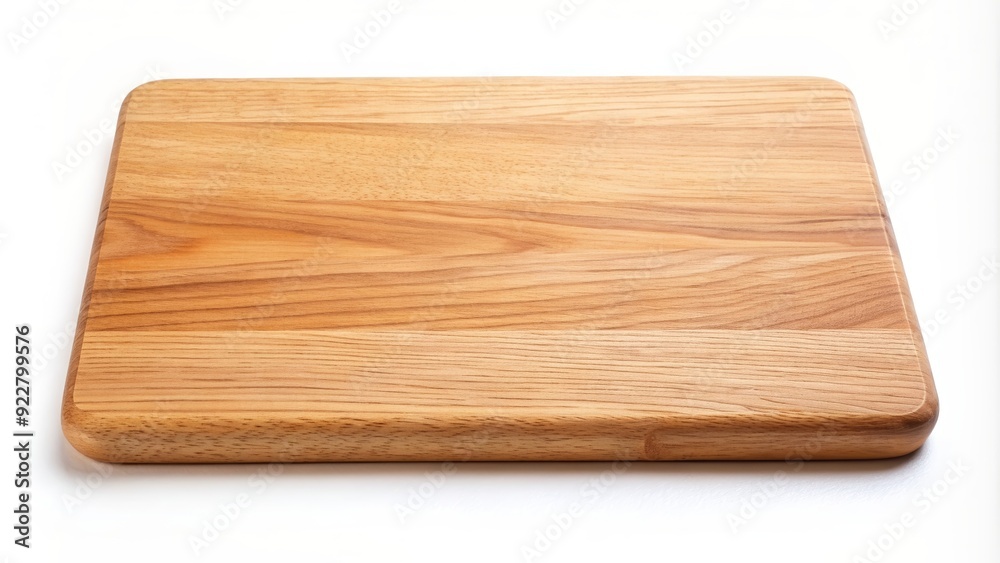 Close-up of rectangular wood chopping board isolated on white background , food preparation Close-up of rectangular wood chopping board isolated on white background , food preparation