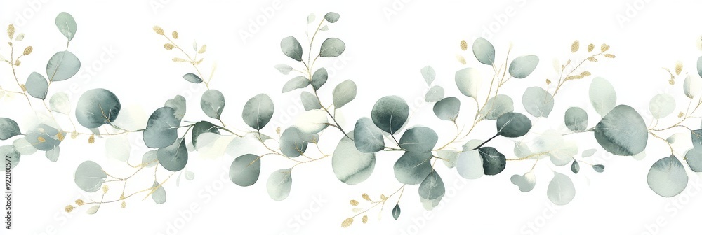 This beautiful watercolor illustration features a eucalyptus sprig, ideal for enhancing invitations and crafts. Its soft green hues create a calming ambiance to brighten any design This beautiful watercolor illustration features a eucalyptus sprig, ideal for enhancing invitations and crafts. Its soft green hues create a calming ambiance to brighten any design