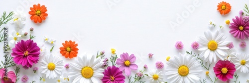 This beautiful floral arrangement features colorful flowers set against a soft background, offering space for text or design elements, enhancing its aesthetic appeal for any occasion