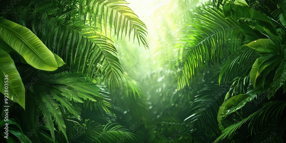 A lush green jungle filled with vibrant foliage and dappled sunlight, creating a serene and tranquil atmosphere. A lush green jungle filled with vibrant foliage and dappled sunlight, creating a serene and tranquil atmosphere.