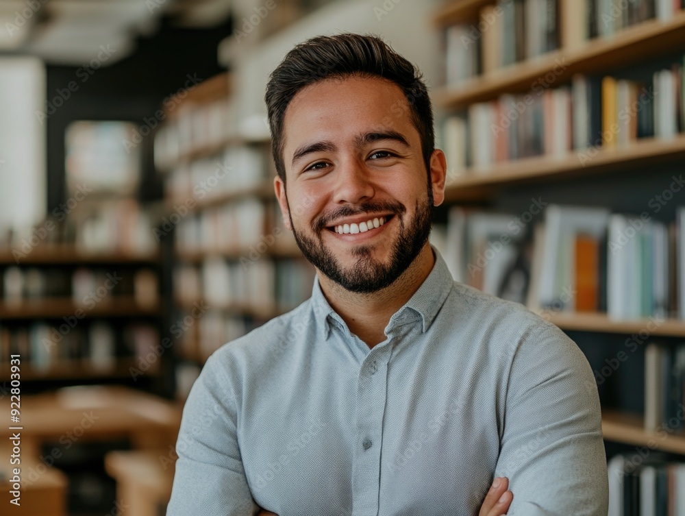 Fototapeta premium Successful Young Professional in Library