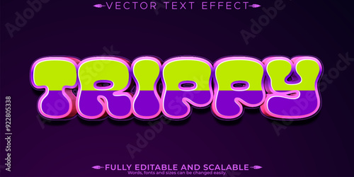 Trippy editable text effect, editable psychedelic and colorful text style