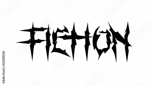 Fiction text typography metal gothic style vector for tshirt print apparel