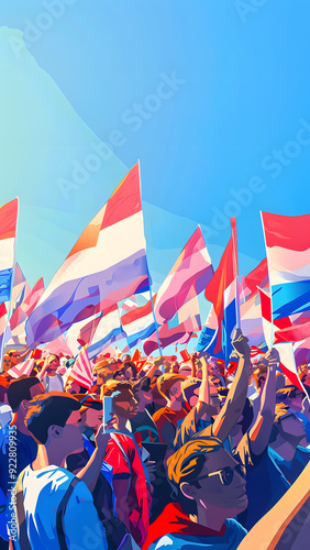  realistic high-resolution photo of crowd, with detailed background