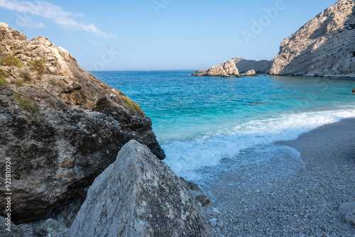 Amazing view of Petani Beach, Cephalonia,  Greece photo