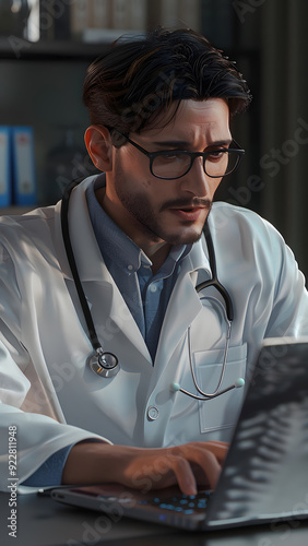  realistic high-resolution photo of doctor, with detailed background