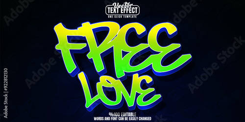 Graffiti editable text effect, customizable street and urban 3d font style