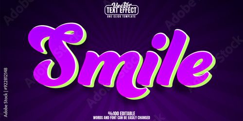 Smile editable text effect, customizable fun and joy 3d font style