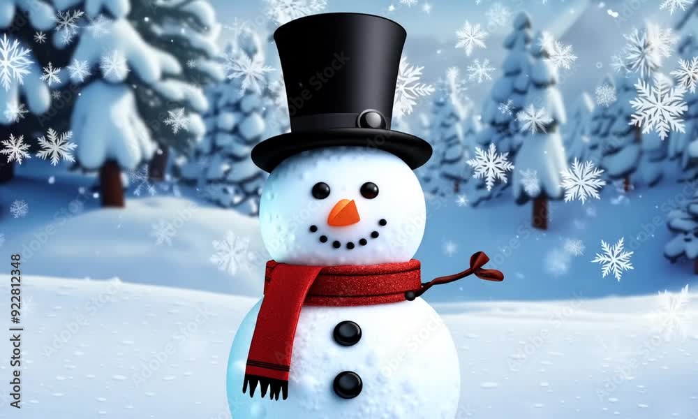 A happy snowman in the snow, with a bright carrot nose, coal eyes, and a big smile A happy snowman in the snow, with a bright carrot nose, coal eyes, and a big smile