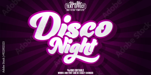 Disco editable text effect, customizable night and dance 3d font style