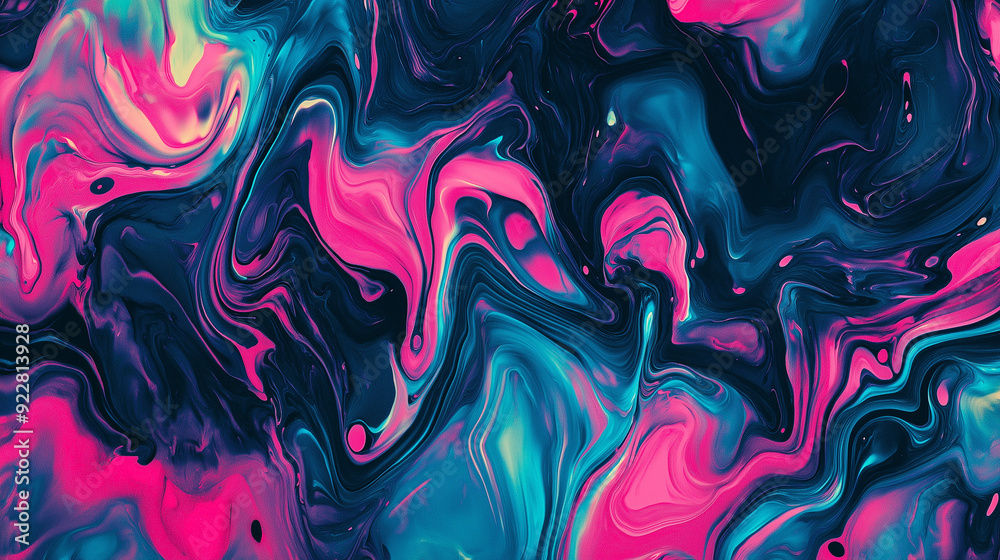Fototapeta premium Neon-inspired marbled paper background