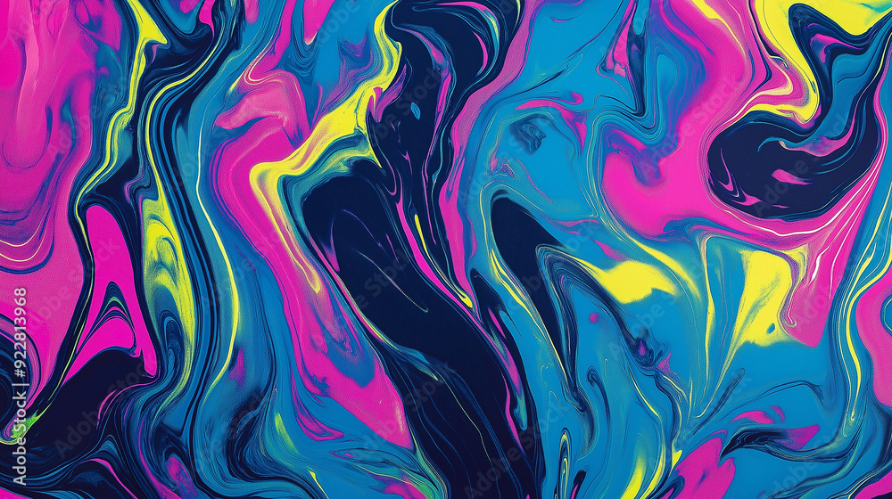 Fototapeta premium Neon-inspired marbled paper background