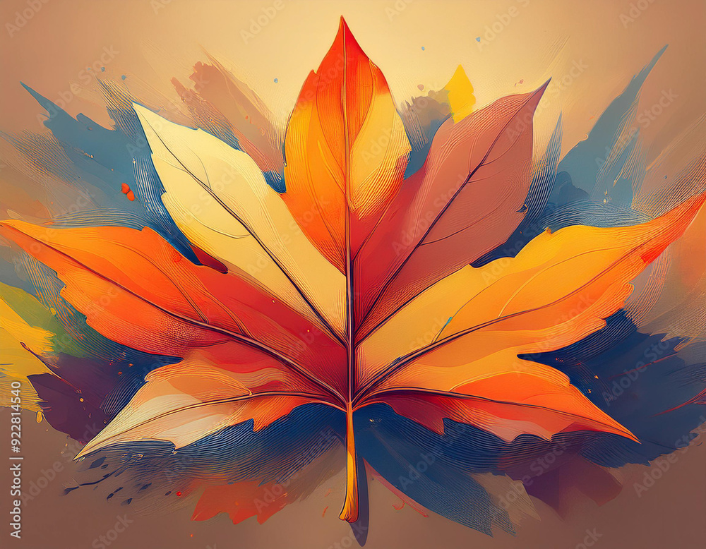 Fototapeta premium Abstract Leaf Impression in Varying Autumn Shades