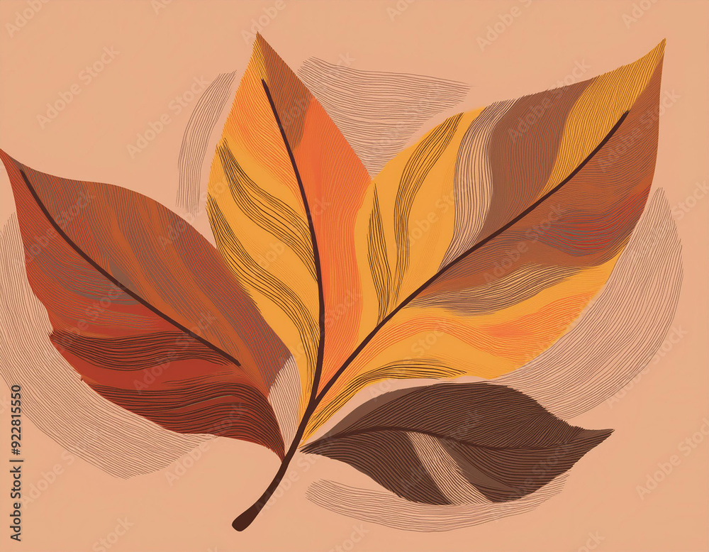 Fototapeta premium Abstract Leaf Impression in Varying Autumn Shades
