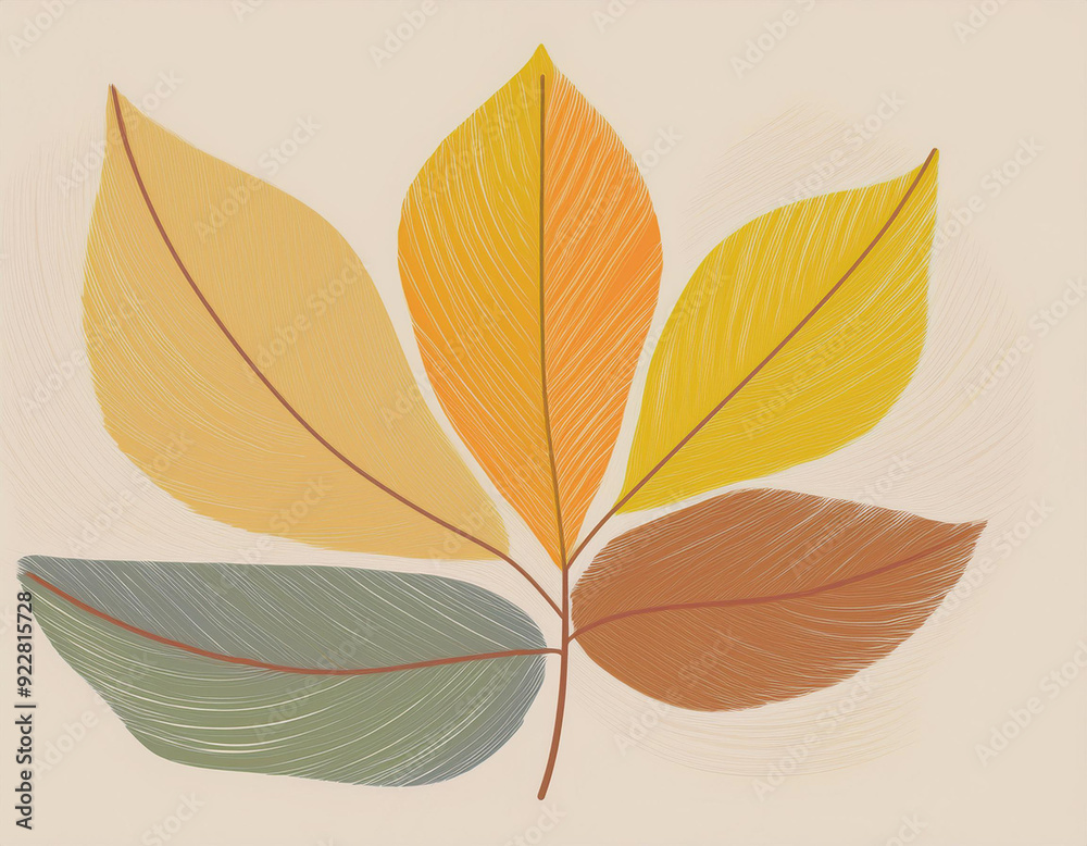 Obraz premium Abstract Leaf Impression in Varying Autumn Shades