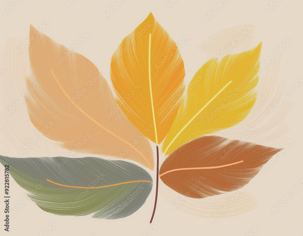 Obraz premium Abstract Leaf Impression in Varying Autumn Shades