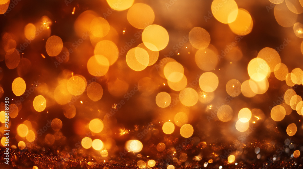 Obraz premium golden christmas particles and sprinkles for a holiday celebration like christmas or new year. shiny golden lights. wallpaper background for ads or gifts wrap and web design