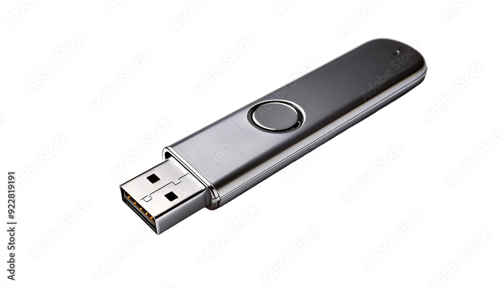 Close-Up of a USB Drive on White Background Close-Up of a USB Drive on White Background