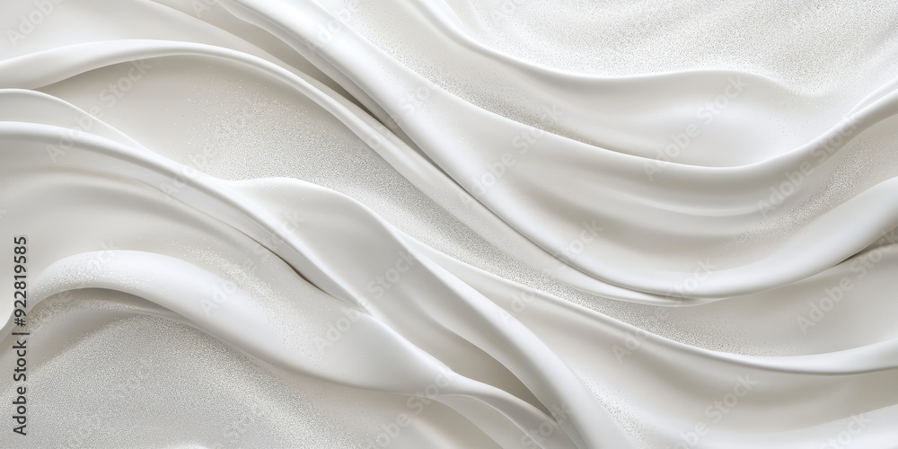 Fototapeta premium This is a smooth, flowing white silk fabric that exudes elegance and sophistication for any setting