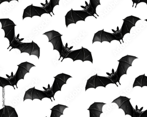 Gothic style seamless pattern with soft edge bats. Halloween themed graphic print for clothing, fabric, wallpaper, home decor, wrapping paper photo