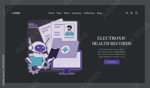 AI In Medicine. Flat Vector Illustration
