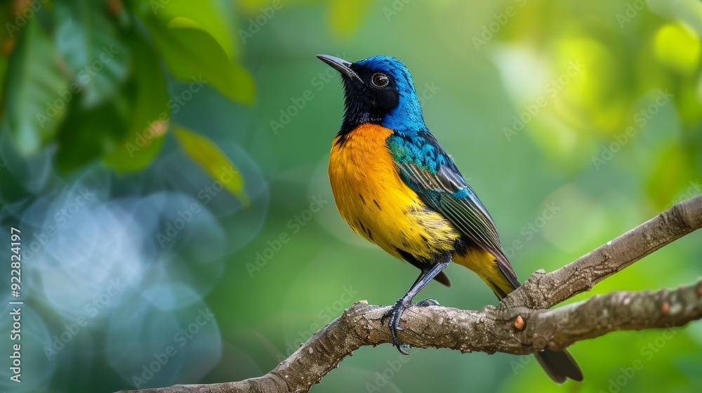 A beautiful colorful bird in the jungle A beautiful colorful bird in the jungle