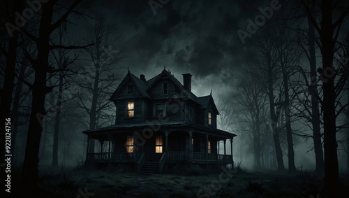 Night photo of dark and scary places