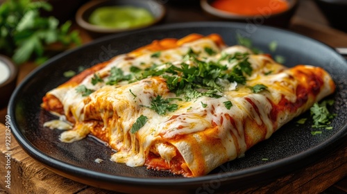 Wallpaper Mural Mexican enchiladas filled with cheese and chicken, topped with red sauce and melted cheese. Torontodigital.ca