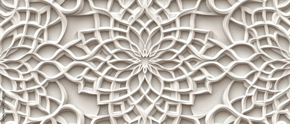 White 3D Abstract Pattern with Interlocking Curves and Shapes