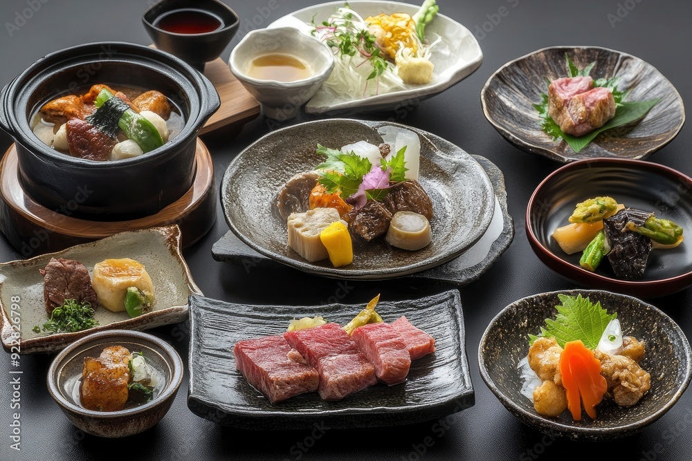 Japanese cuisine Nikujaga set meal - generative ai Japanese cuisine Nikujaga set meal - generative ai