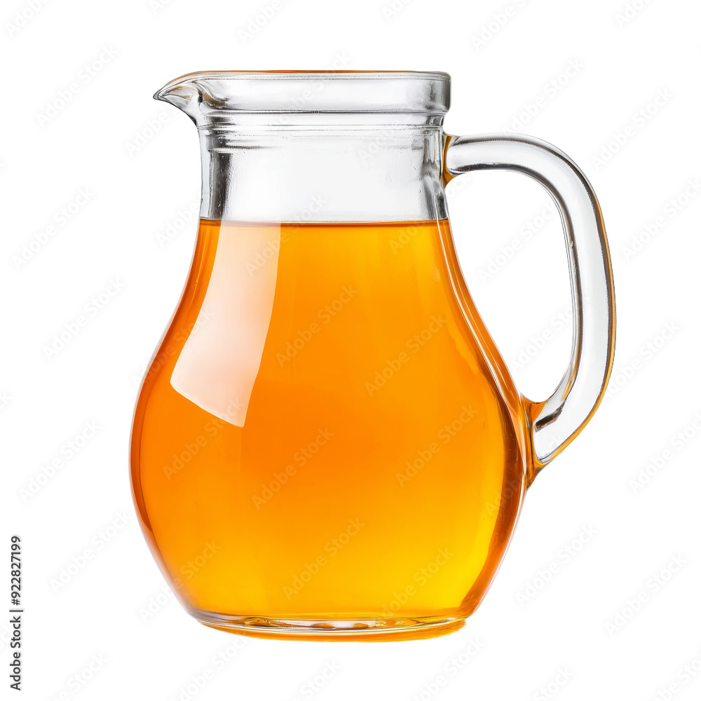 Glass pitcher filled with fresh orange juice on a transparent background. Glass pitcher filled with fresh orange juice on a transparent background.