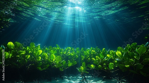 world mangrove day background concept. underwater view
 #922828705