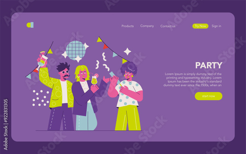 Party. Flat Vector Illustration