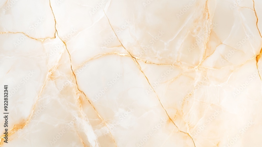 Fototapeta premium Cream and beige marble texture with warm gold veining, creating a sophisticated and timeless pattern. Ideal for web backgrounds and print materials