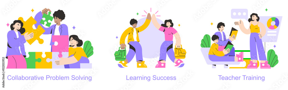 Collaborative Learning. Flat Vector Illustration Collaborative Learning. Flat Vector Illustration