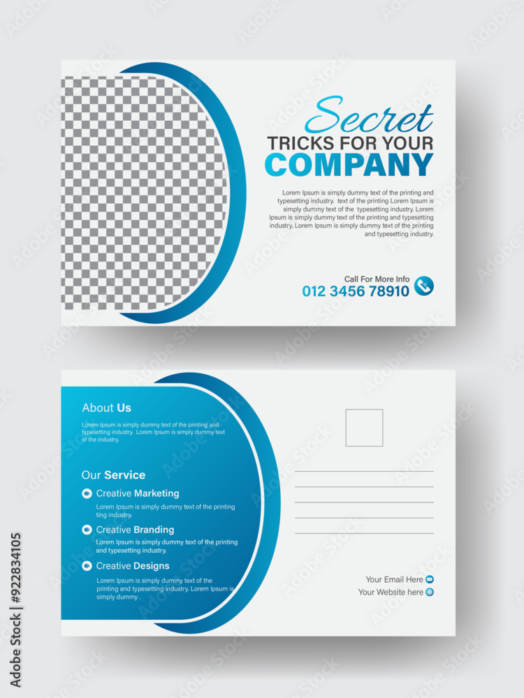 Corporate modern creative business postcard EDDM design template, marketing agency postcard design, business agency flyer design, postcard flyer vector Template.
Corporate modern creative business postcard EDDM design template, marketing agency postcard design, business agency flyer design, postcard flyer vector Template.
