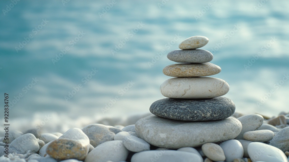 Zen Serenity: Stone Stack on Pebbles Zen Serenity: Stone Stack on Pebbles