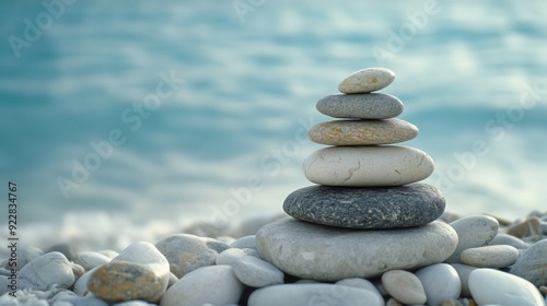 Zen Serenity: Stone Stack on Pebbles