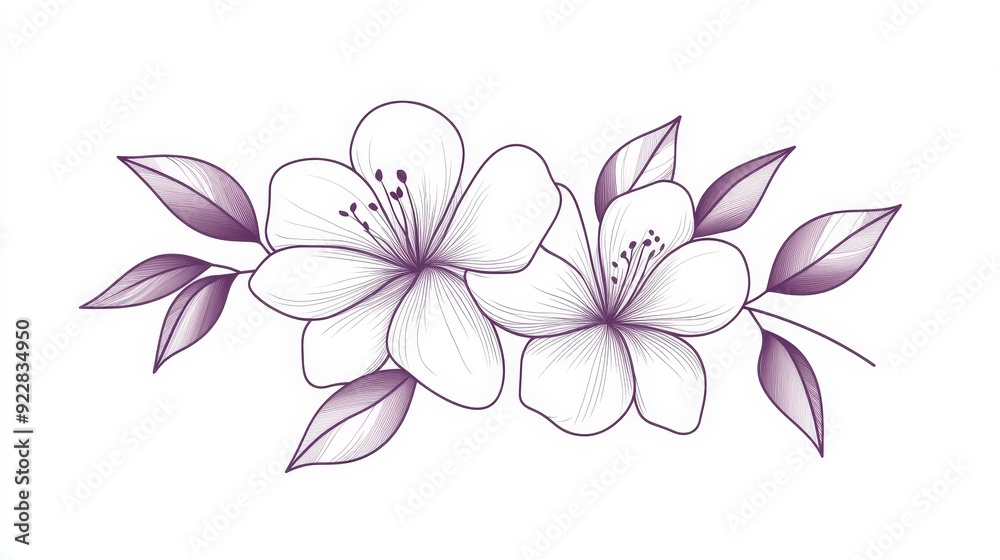 Minimalist line art plum, hand-drawn with delicate precision, presented on a white background for a clean aesthetic Minimalist line art plum, hand-drawn with delicate precision, presented on a white background for a clean aesthetic