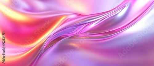 Abstract Pink and Yellow Swirling Liquid Background