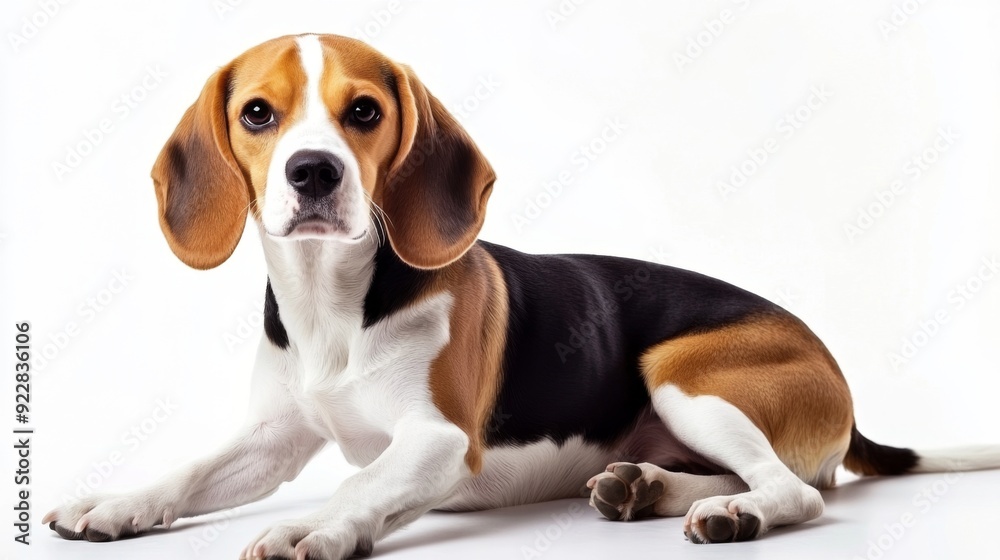 Cute Beagle Dog on White Background Cute Beagle Dog on White Background