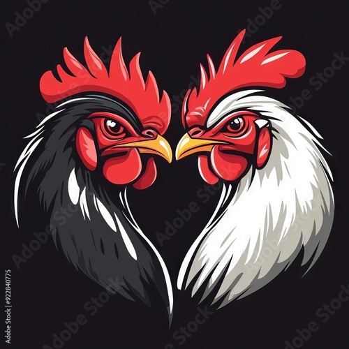 Wallpaper Mural vector chicken fighting logo " ai generator " Torontodigital.ca