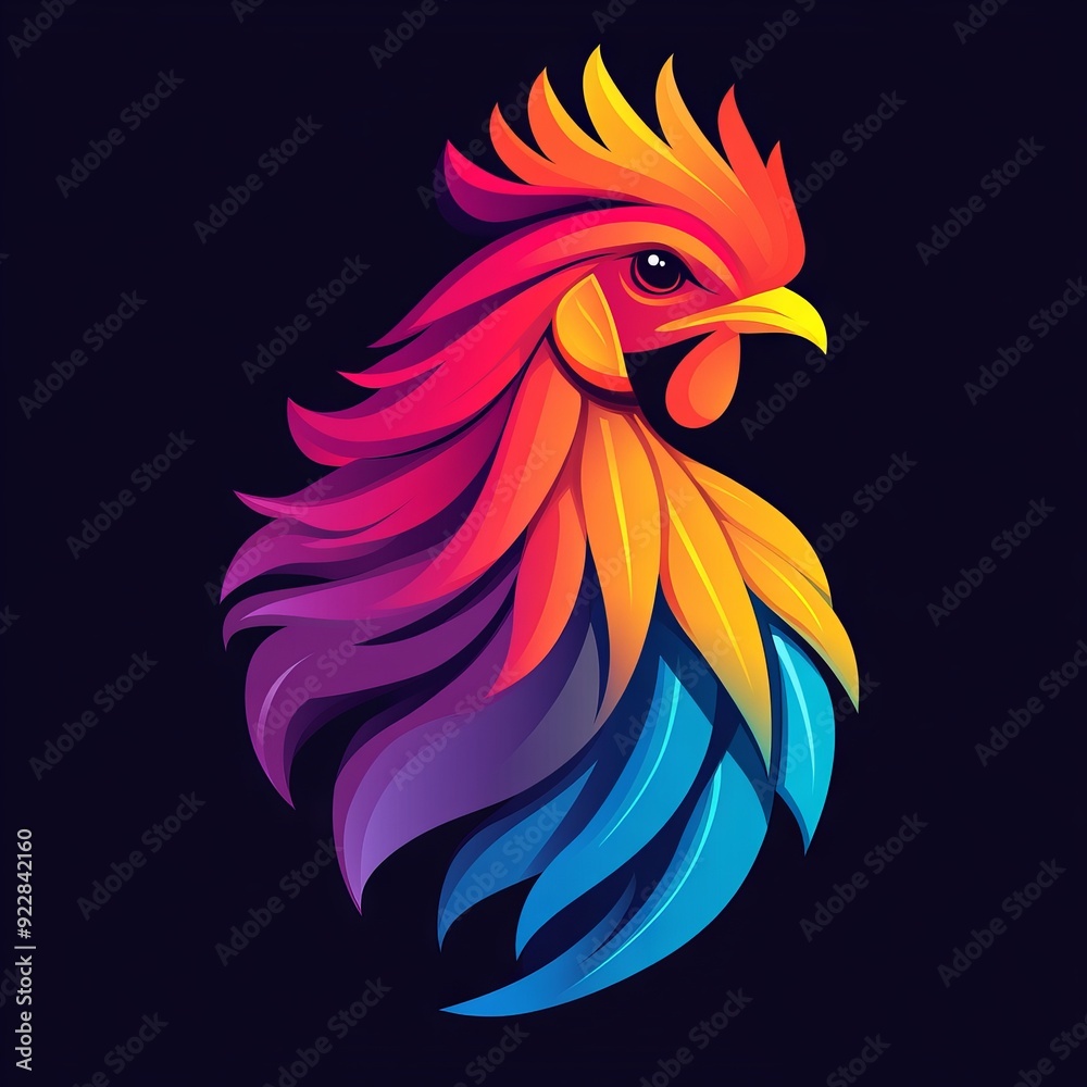 Obraz premium vector colorful chicken logo 