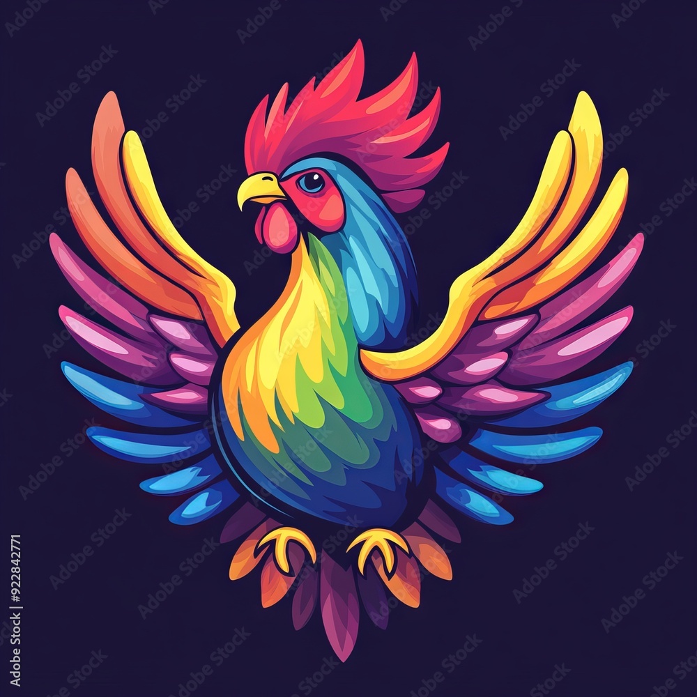 Obraz premium vector colorful chicken logo 