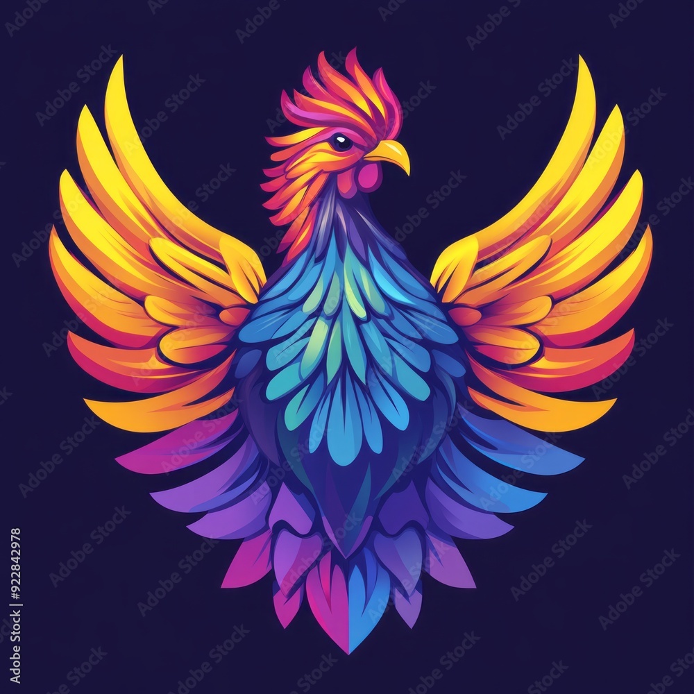 Fototapeta premium vector colorful chicken logo 