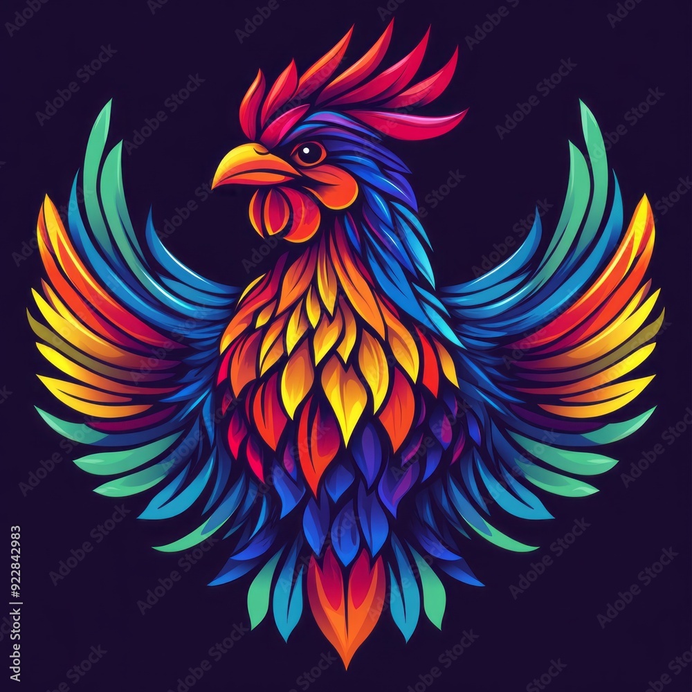 Obraz premium vector colorful chicken logo 