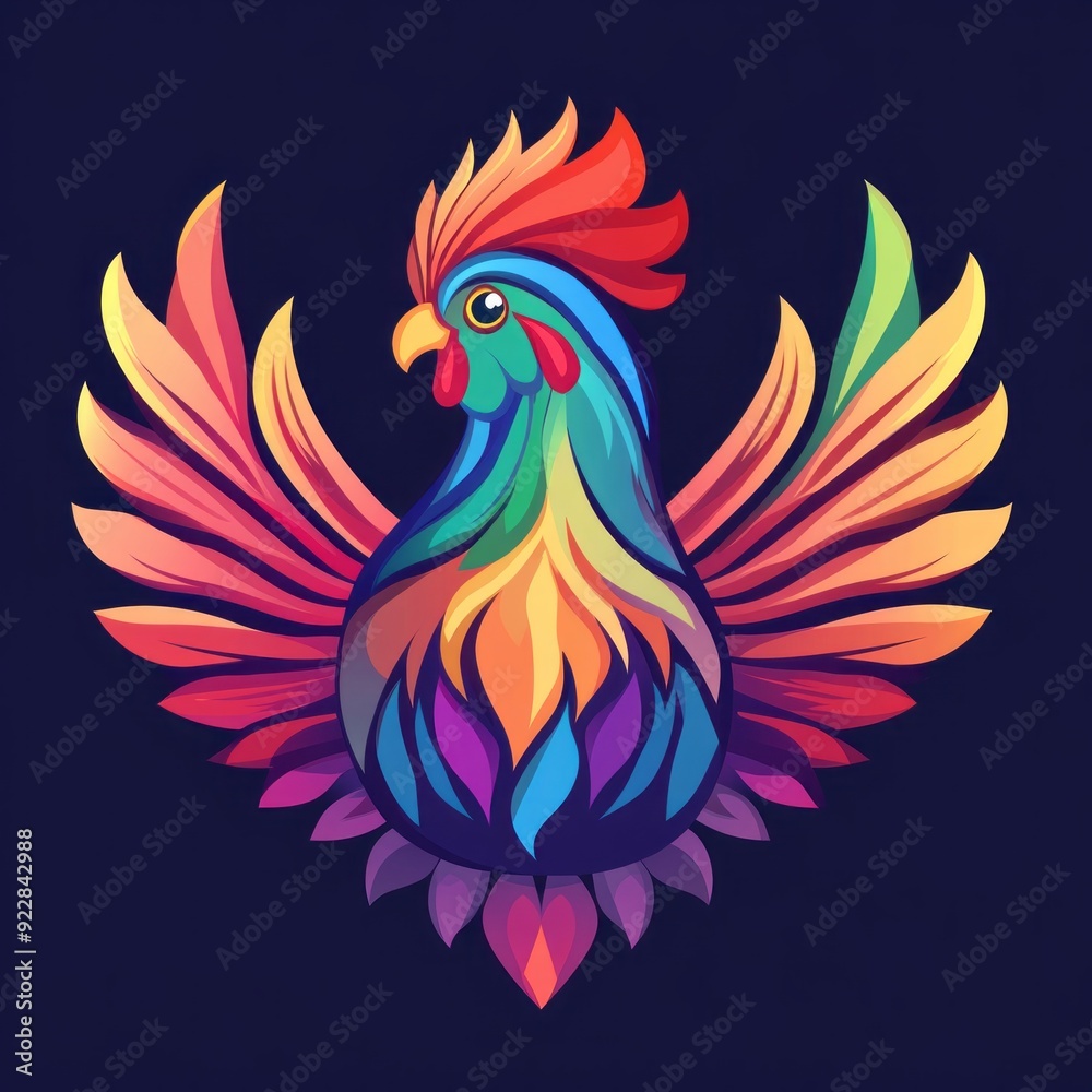 Fototapeta premium vector colorful chicken logo 