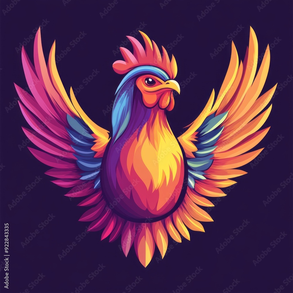 Fototapeta premium vector colorful chicken logo