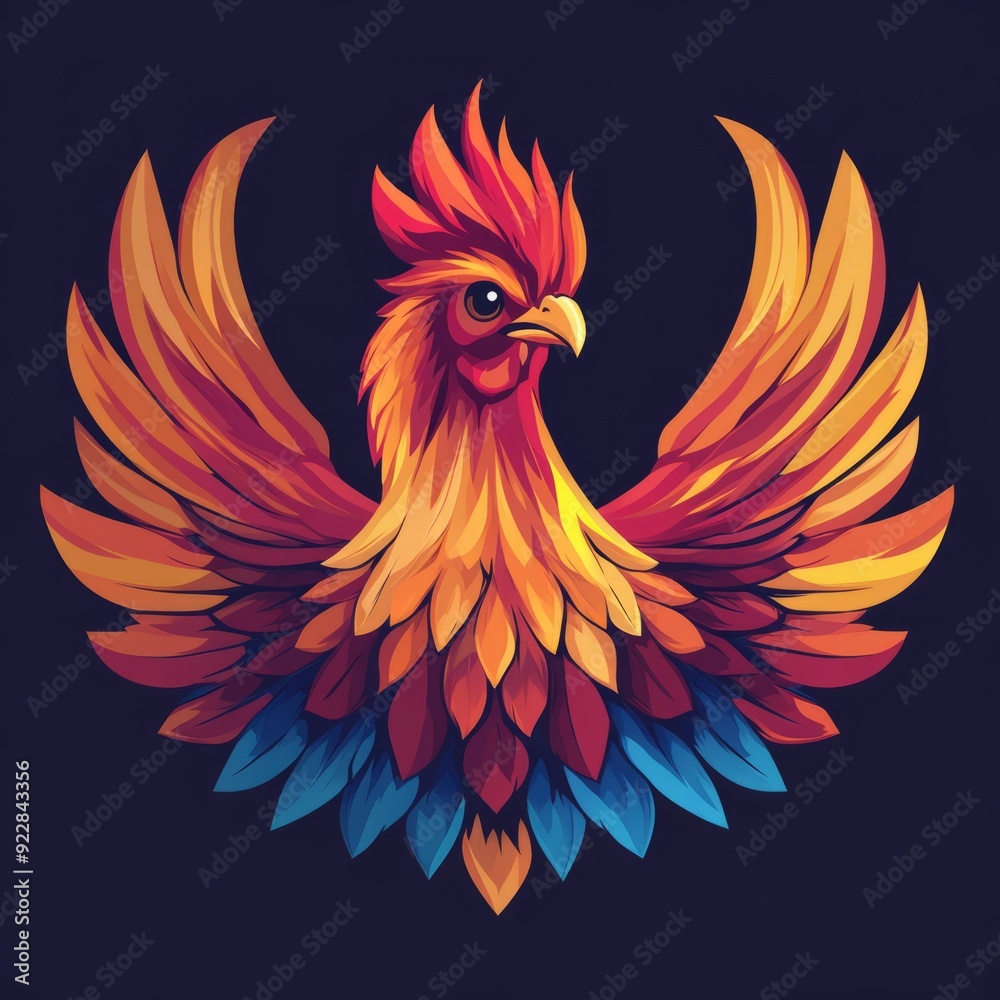 Fototapeta premium vector colorful chicken logo 